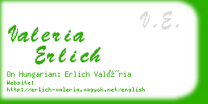 valeria erlich business card
